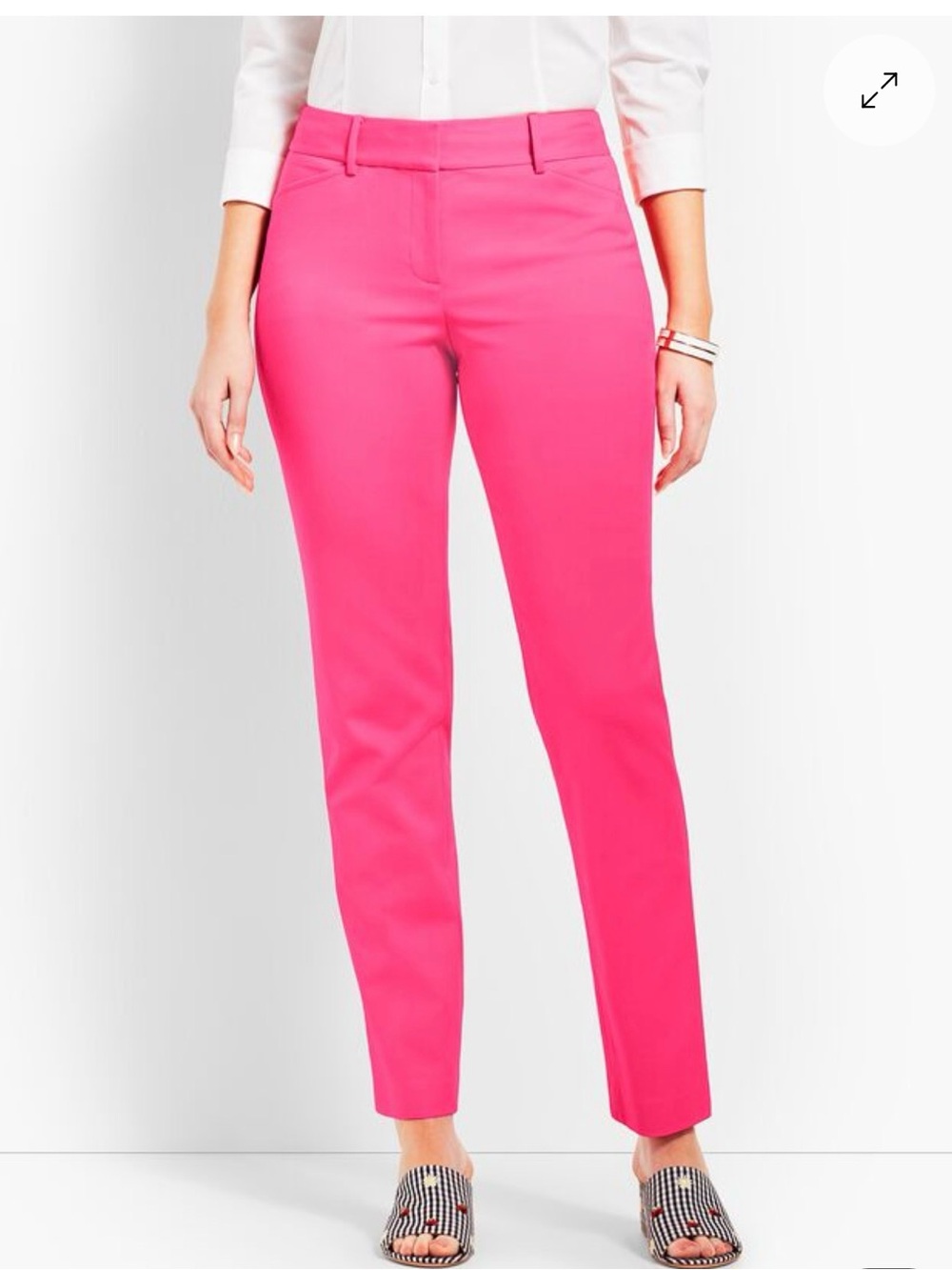 TALBOTS HAMPSHIRE ANKLE Pink Tailored Slim Pants size 12P petite